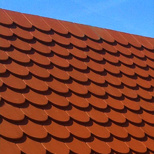 Dach gedeckt mit Biberschwanz